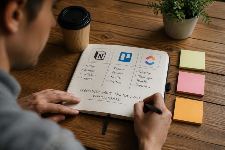 Freelancer İçin Proje Yönetim Aracı Seçme Rehberi: Notion, Trello ve ClickUp Karşılaştırması